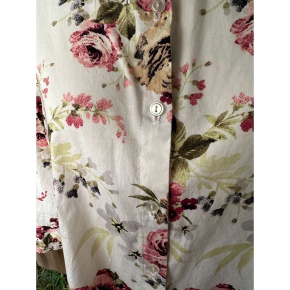 VAMP Romantic Floral ASYMMETRICAL HI LO Button Down Shirt TUNIC XL - Picture 8 of 8